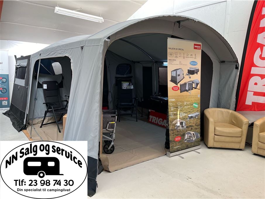 Trigano Galleon MED ANNEKS, SOLSEJL OG FRONTBOKS SIDSTE I DK, I GRÅ FARVER